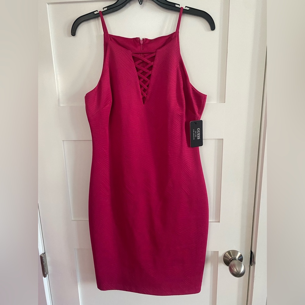 New, never worn with tags ~ pink Guess cocktail dress ~ size 8.